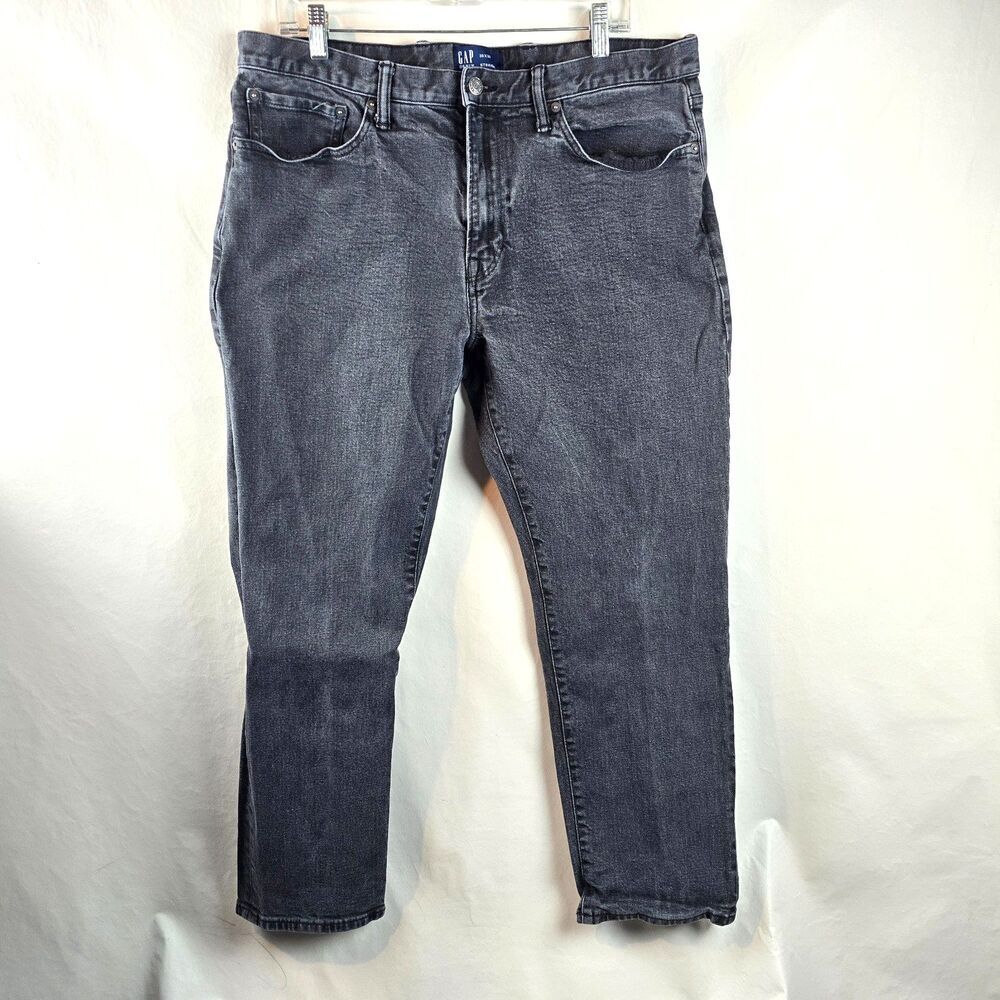 Gap Jeans Mens 30x30 Black Straight Fit Stretch Denim Casual Normcore Basic